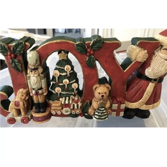 Vintage Kurt Adler carved Christmas " Joy" Sign In Box - Picture 11 of 13